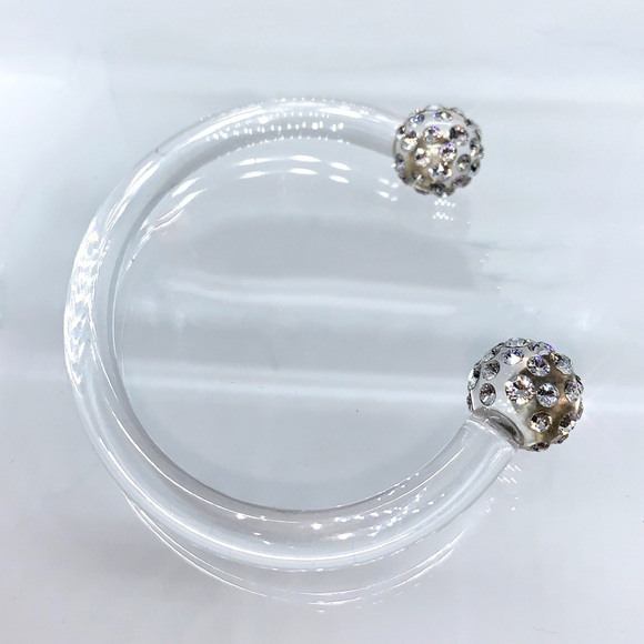 Acrylic Cuff Bracelet Embellished With Genuine “Crystal Stone Elements” New! - Picture 5 of 8